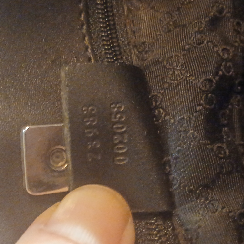 Authenti Gucci Web Sherry Line Shoulder Tote Bag Dark Gray And Black Canvas - Picture 15 of 15